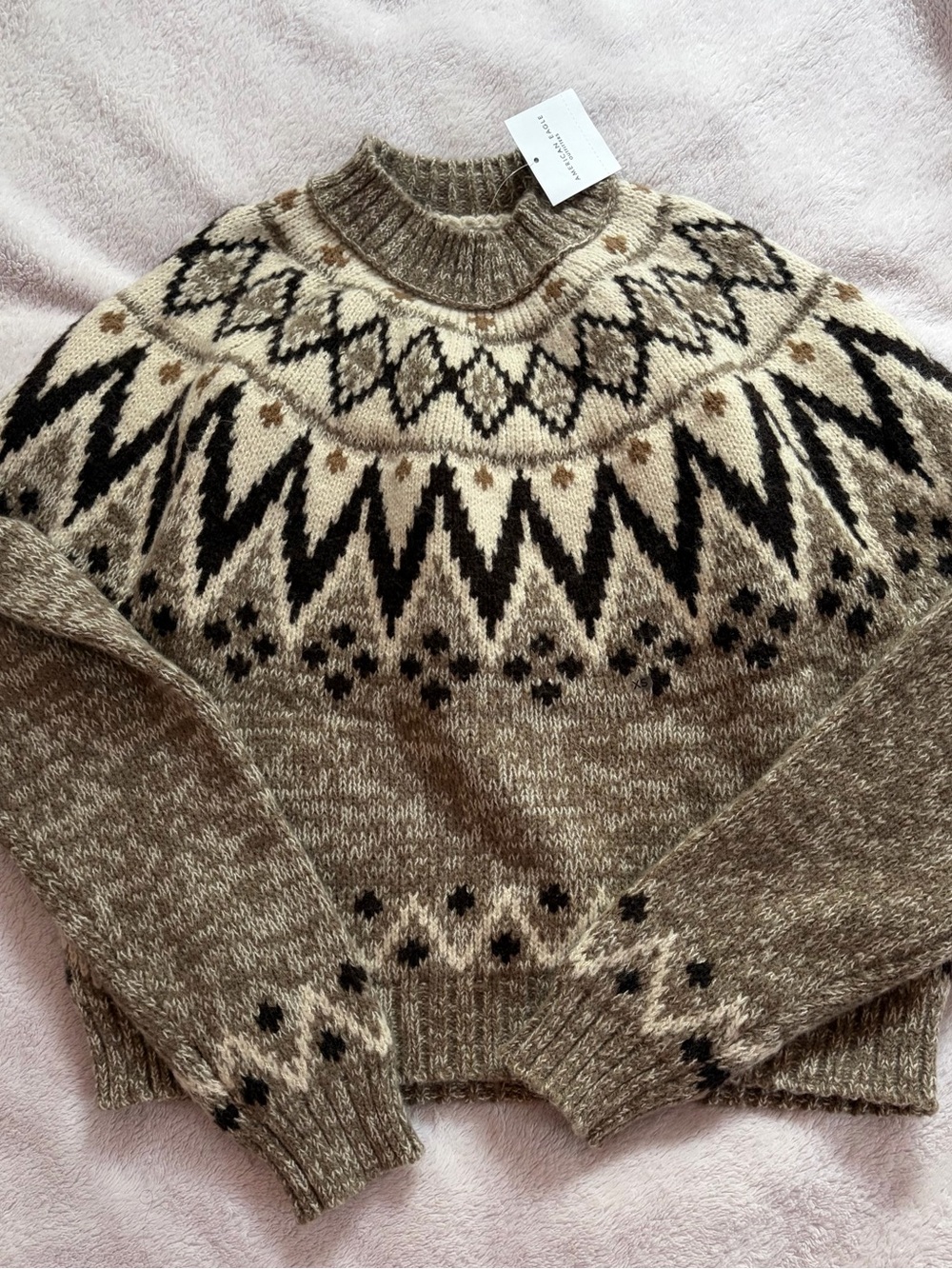Women’s Fair Isle Wool Sweater - Brown / Black